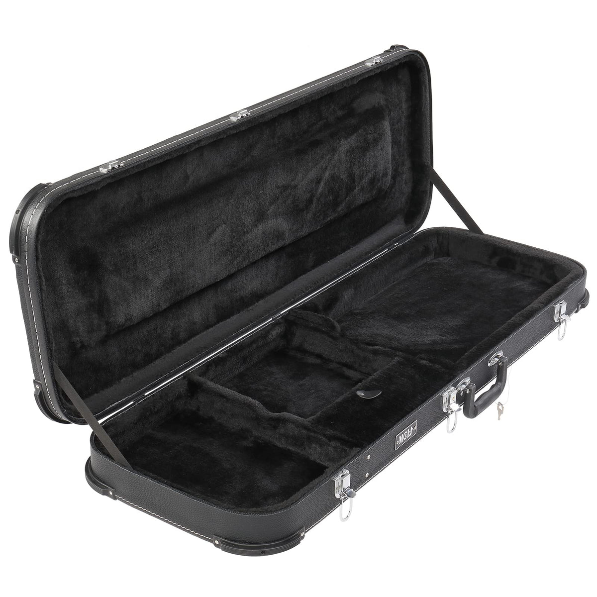 Black Electric Guitar Wood Hard Case with Handle G96454