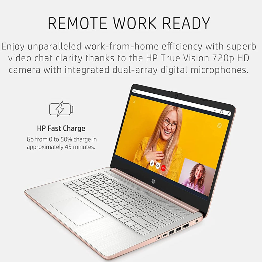 14'' HD Laptop Intel Celeron 4GB 64GB eMMC Pink Gold Y58968