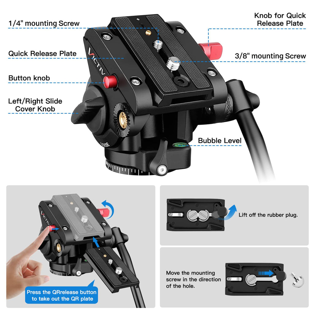 72" Heavy Duty Fluid Head Camera Tripod with Carry Bag X231189