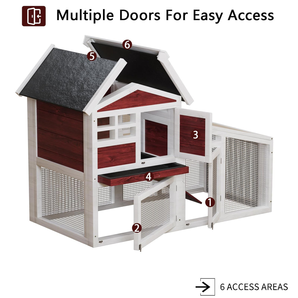 Weatherproof Wooden Rabbit Hutch O450