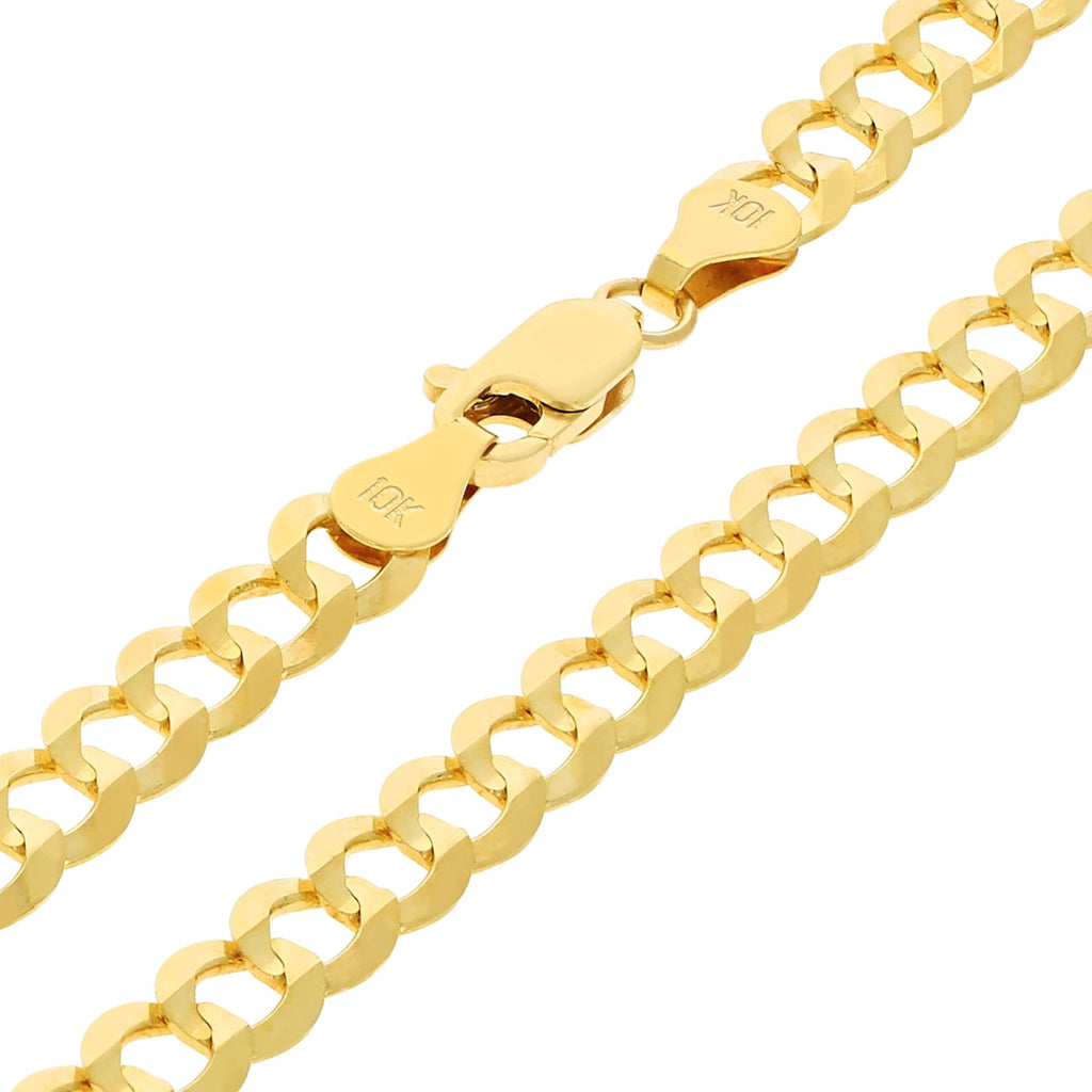 10k Yellow Gold Cuban Curb Link Chain Necklace E3907