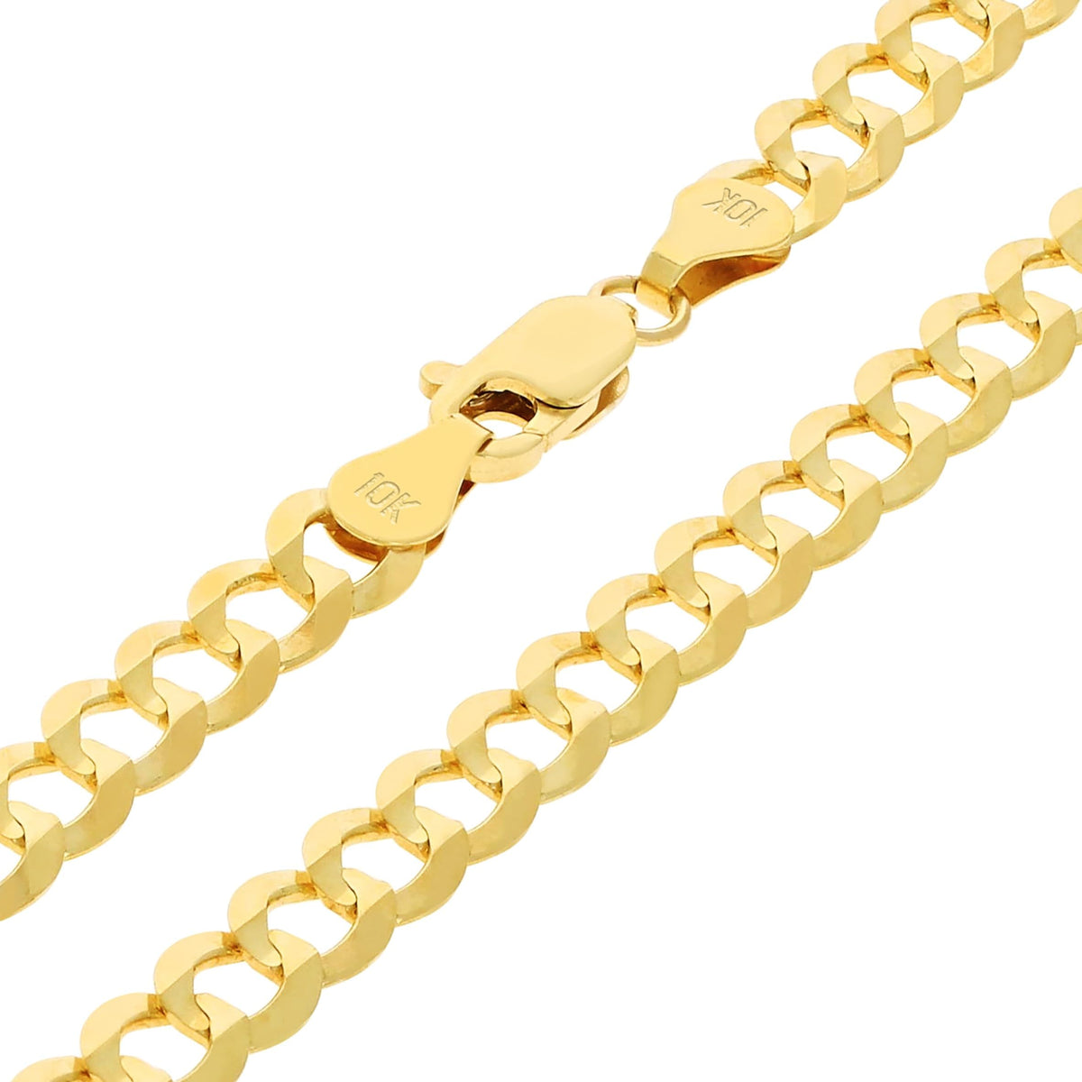 10k Yellow Gold Cuban Curb Link Chain Necklace E3907