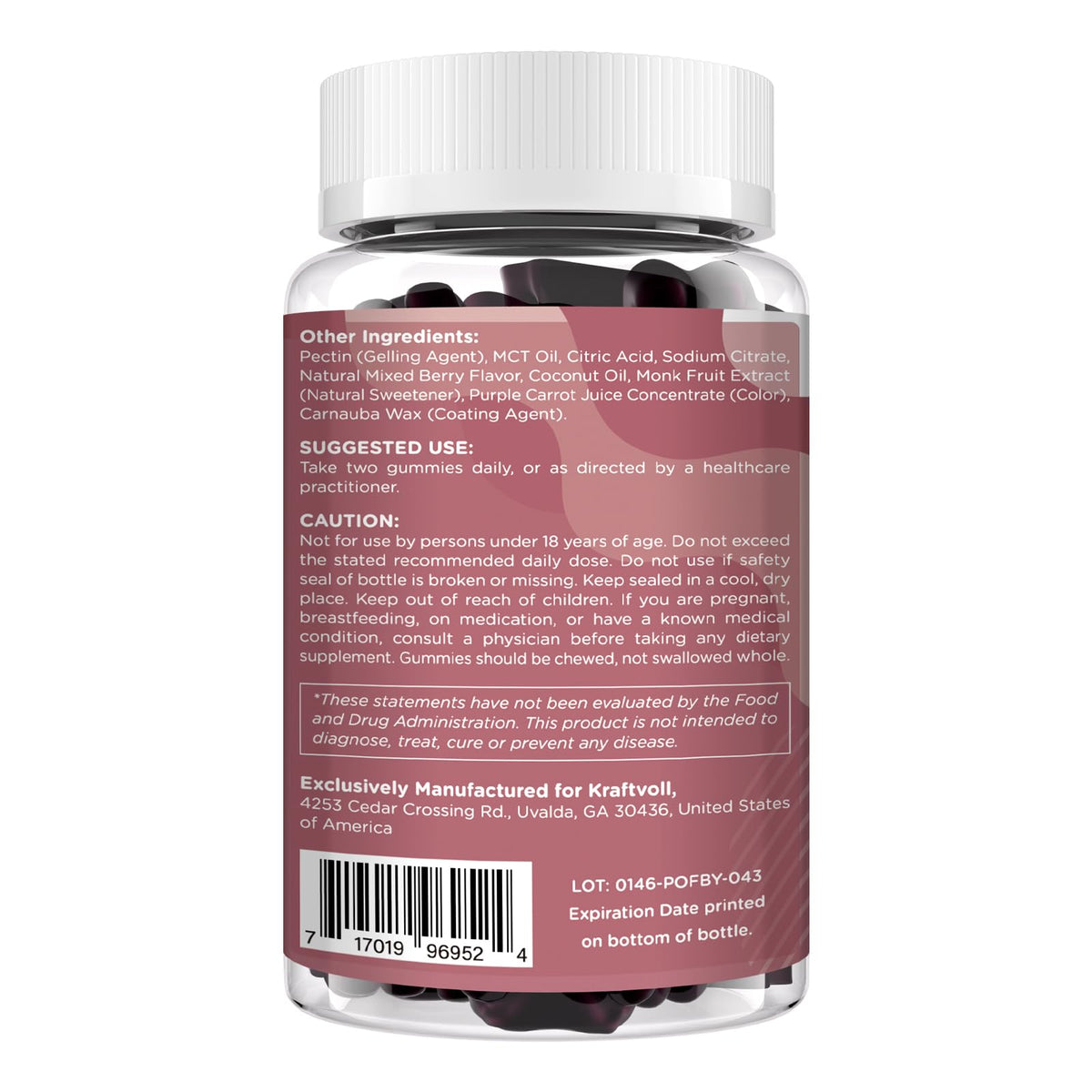 Beet Root Gummies 6000mg Mixed Berry Flavor 60 Gummies O945160