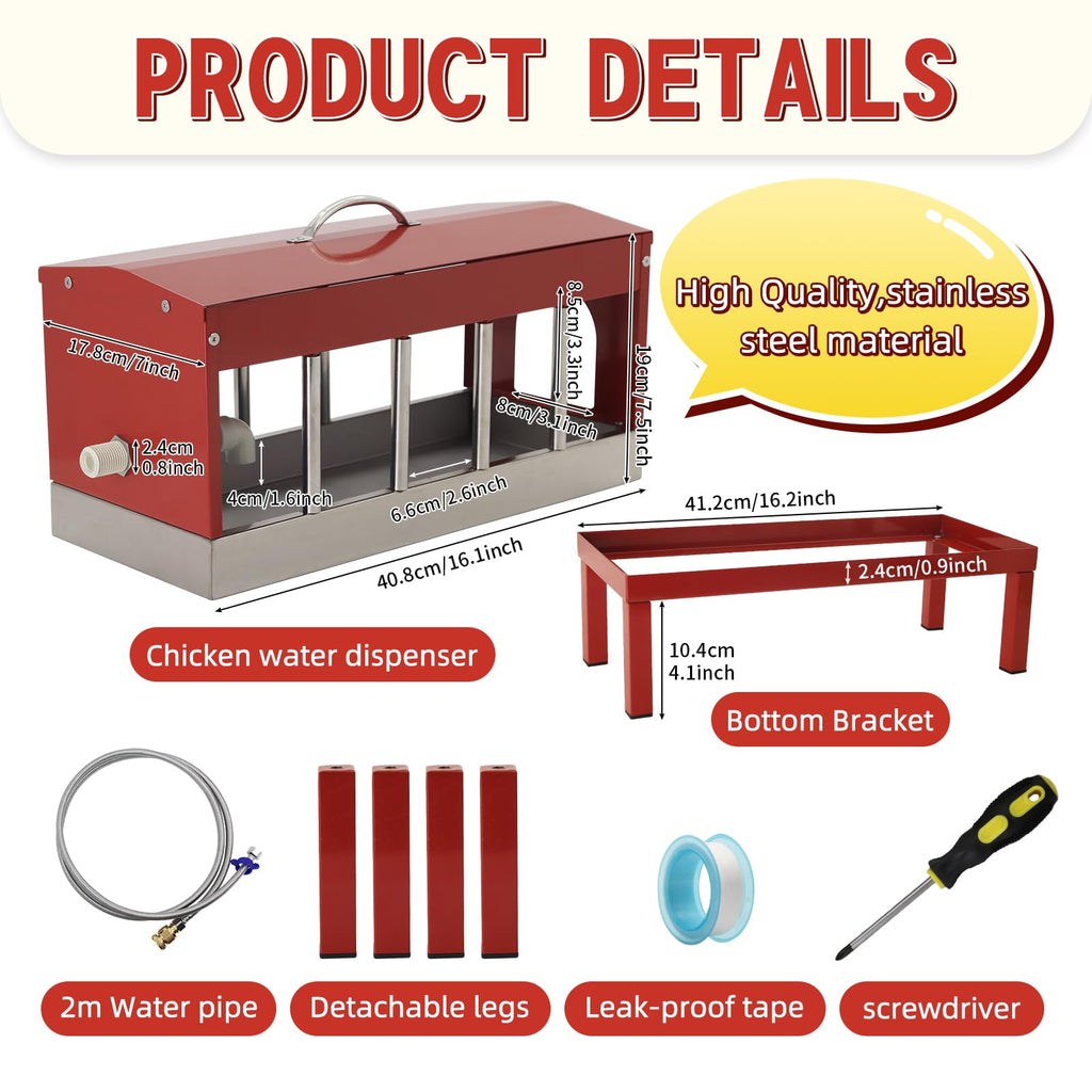 Automatic Chicken Waterer with Detachable Legs R493689