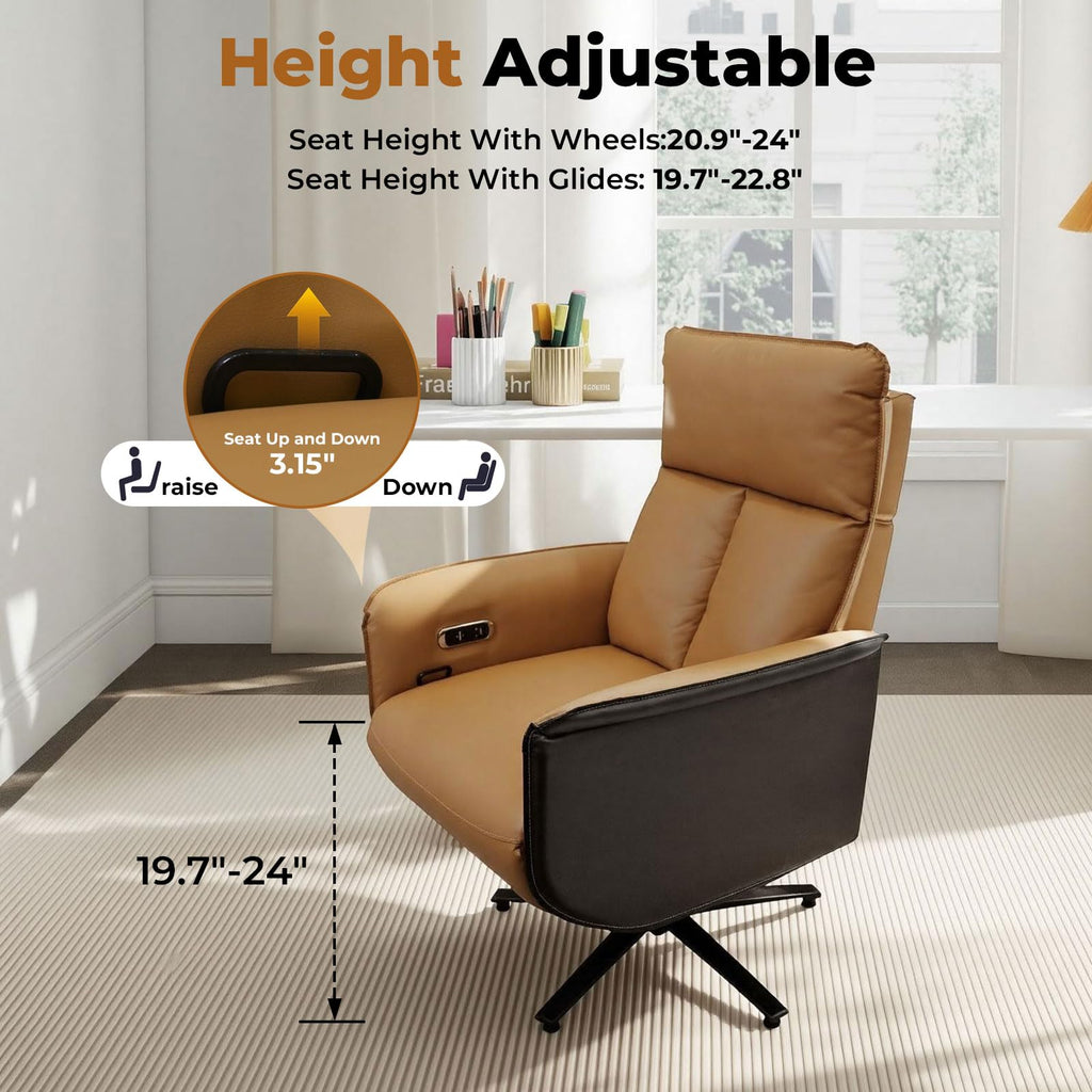 Executive Office Chair with Footrest, PU Leather, 300LBS Capacity T579234