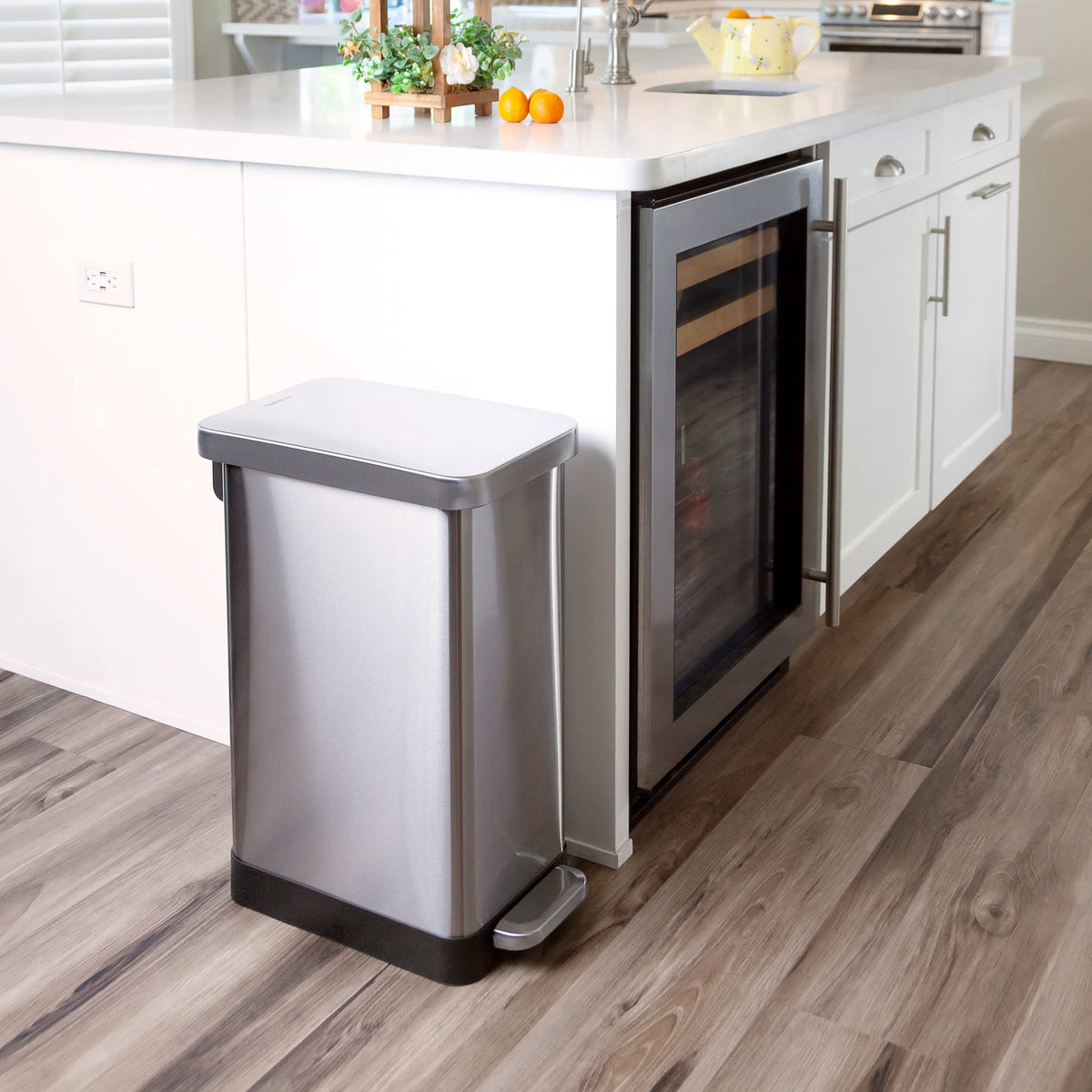 13.2 Gallon Stainless Steel Step On Trash Can J64562