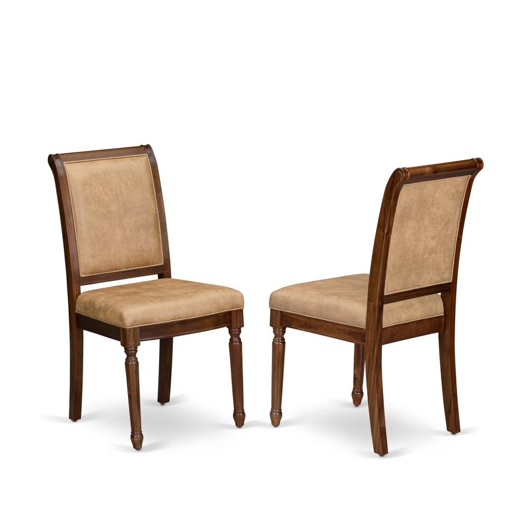 9 Piece Dining Table Set with 8 Beige Fabric Chairs D34025