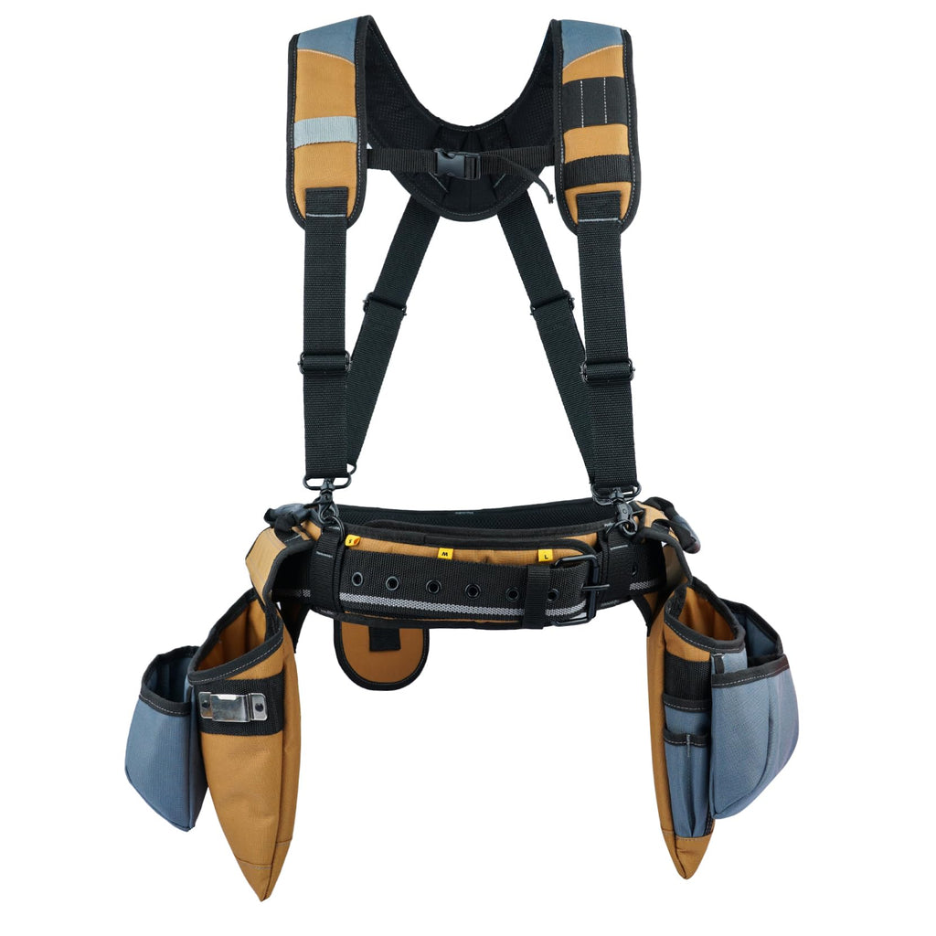 Khaki Carpenter Tool Belt with Suspenders G94317