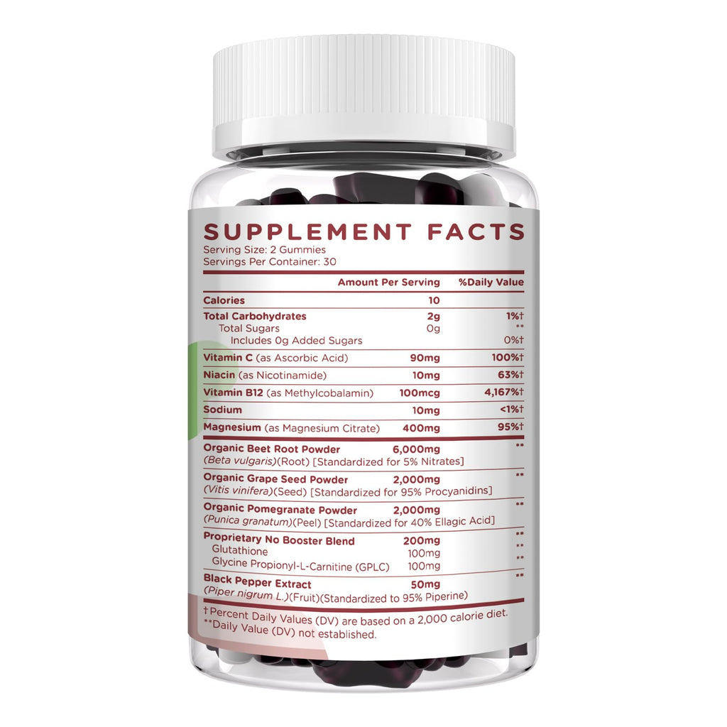 Beet Root Gummies 6000mg Mixed Berry Flavor 60 Gummies O945160