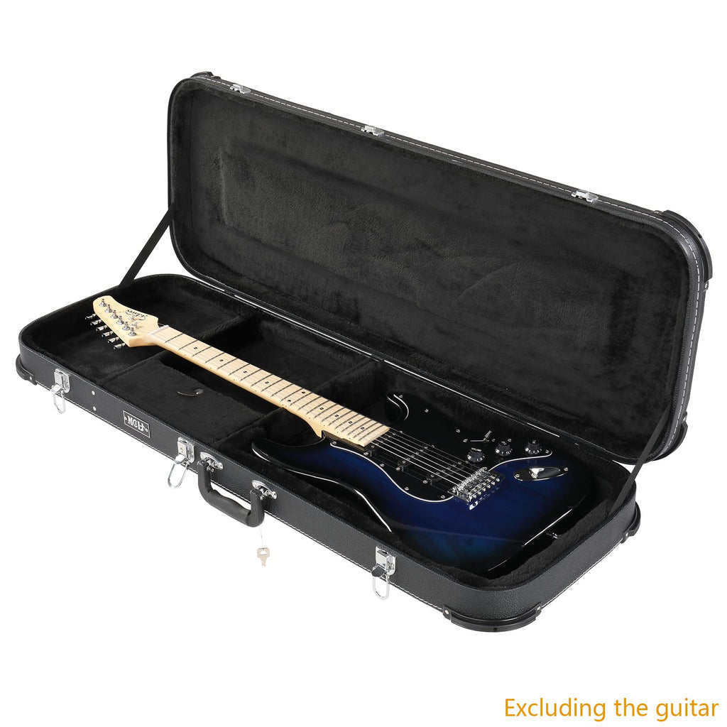 Black Electric Guitar Wood Hard Case with Handle G96454