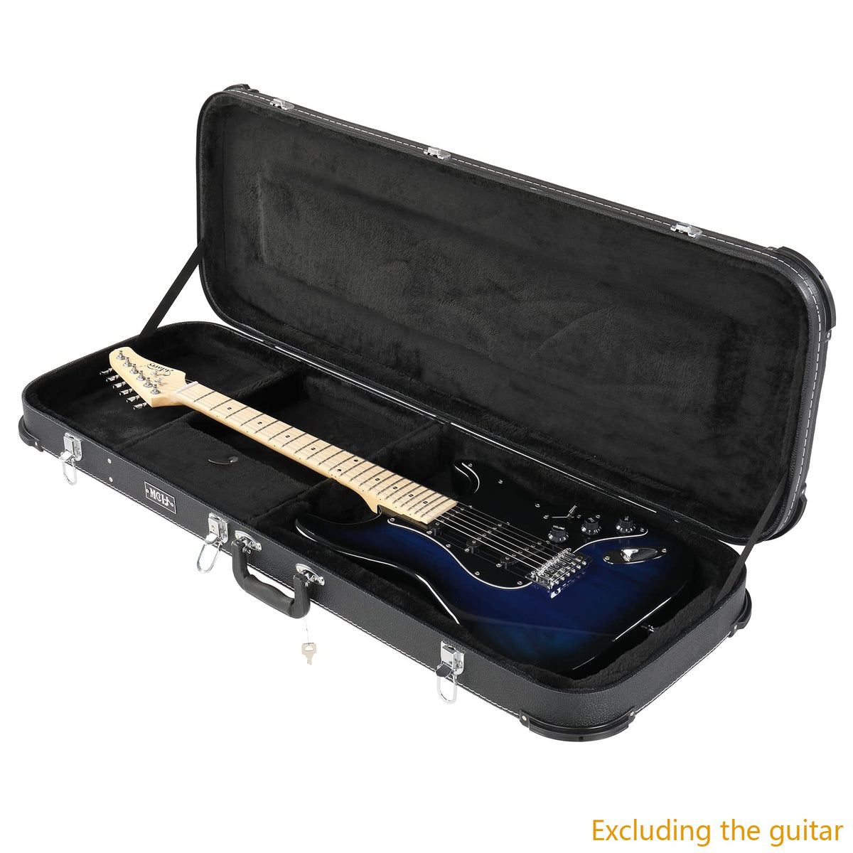 Black Electric Guitar Wood Hard Case with Handle G96454