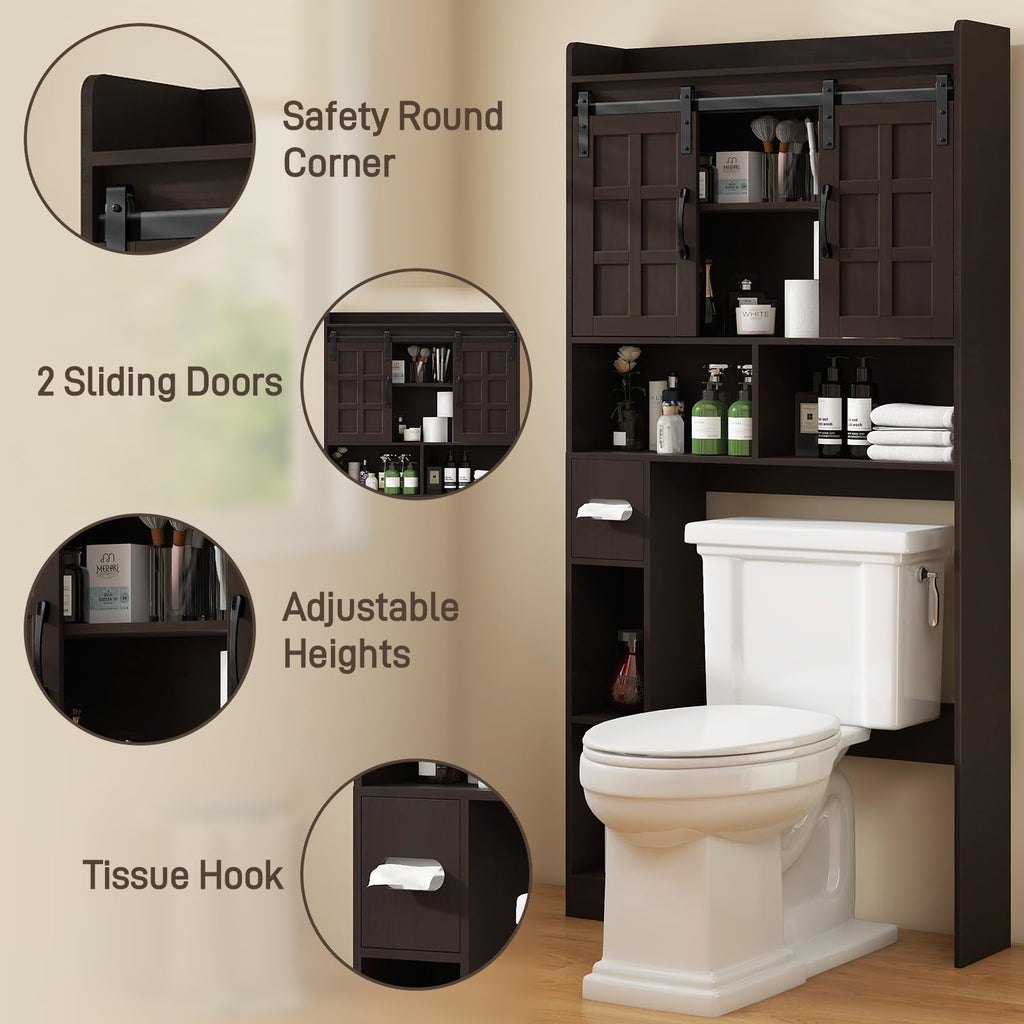 Over The Toilet Storage Cabinet with Sliding Doors N487838