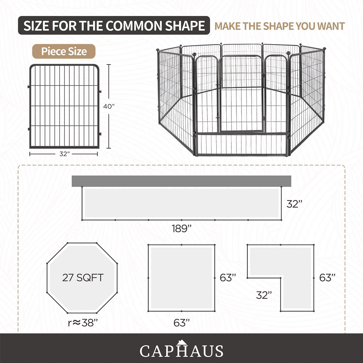 32 Inch Metal Foldable Pet Playpen with Door C24483
