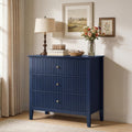 32" Blue 3 Drawer Wood Nightstand W395385