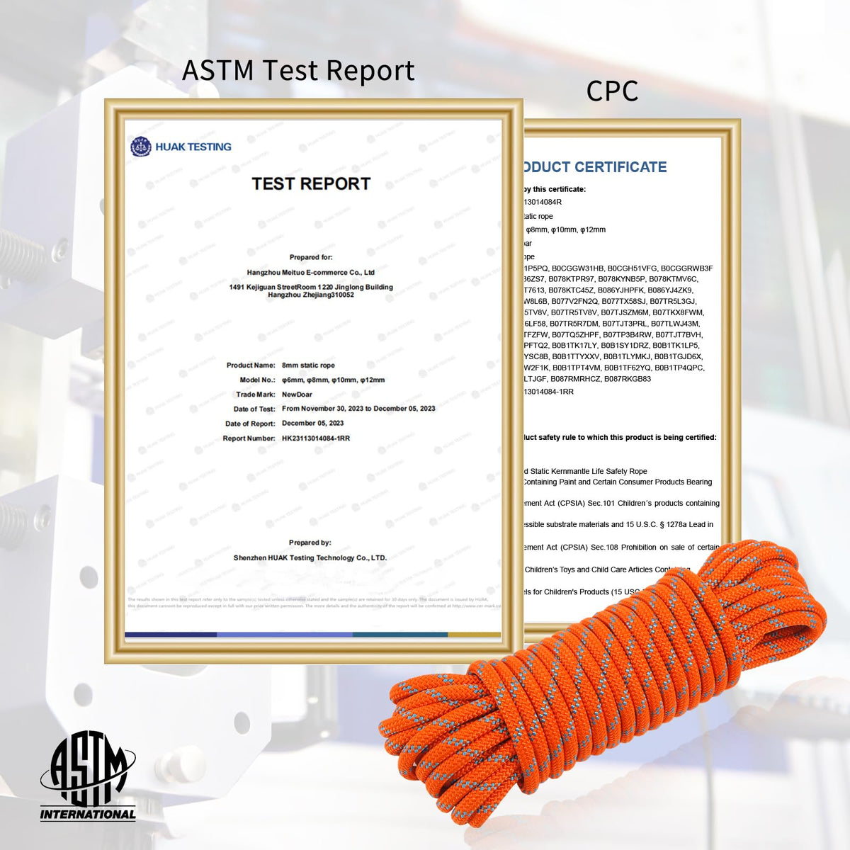8mm High Strength Polyester Climbing Rope Z890684