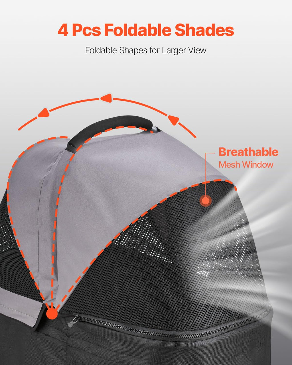 Foldable 4 Wheels Pet Stroller with Detachable Carrier F893411
