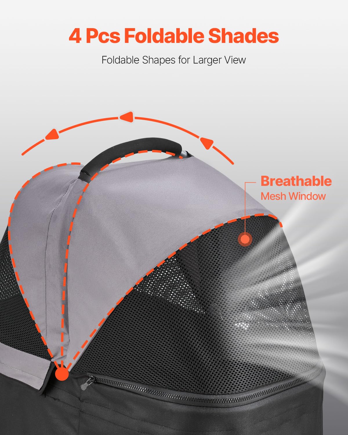 Foldable 4 Wheels Pet Stroller with Detachable Carrier F893411