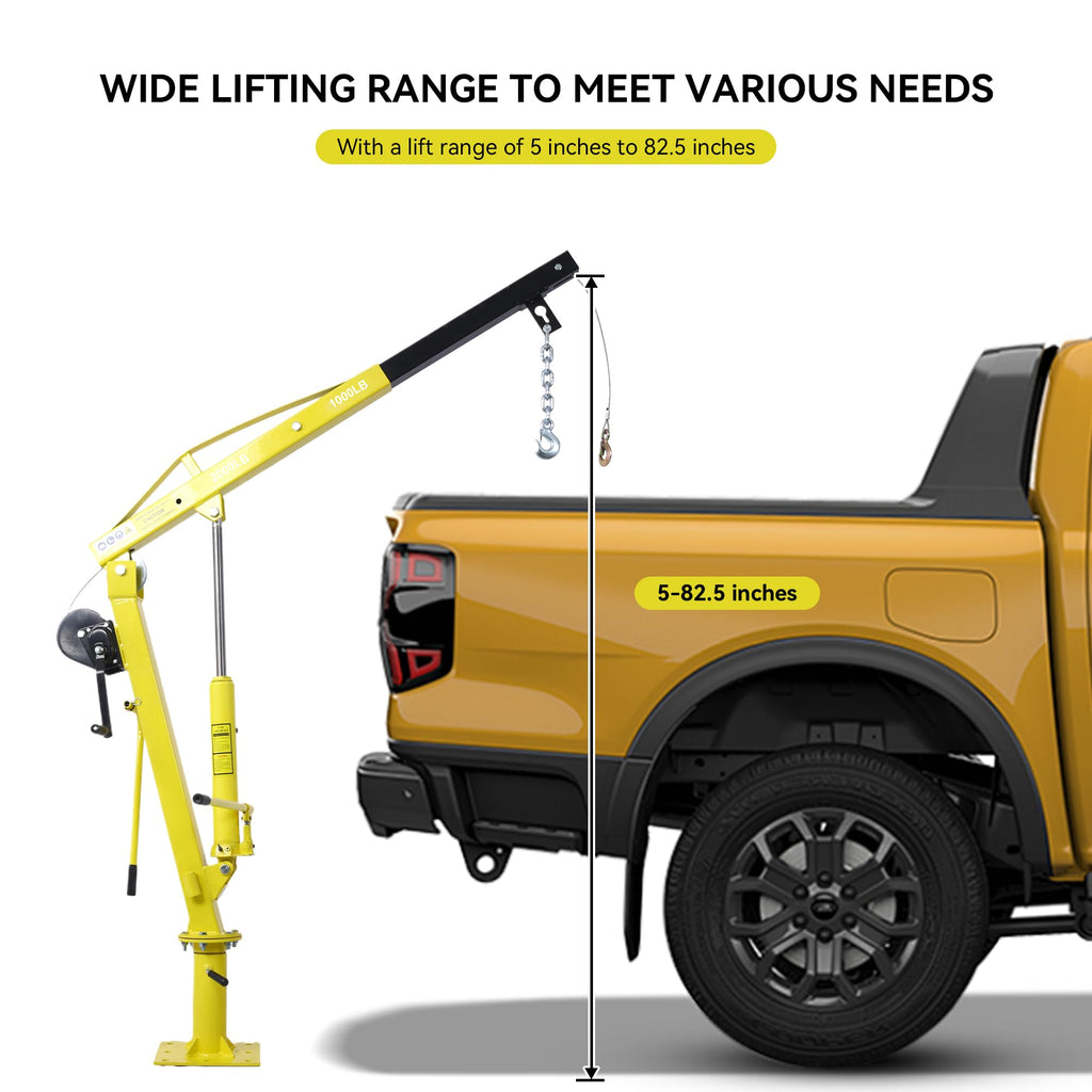 2000 lbs Folding Truck Crane with Hydraulic Winch J67245
