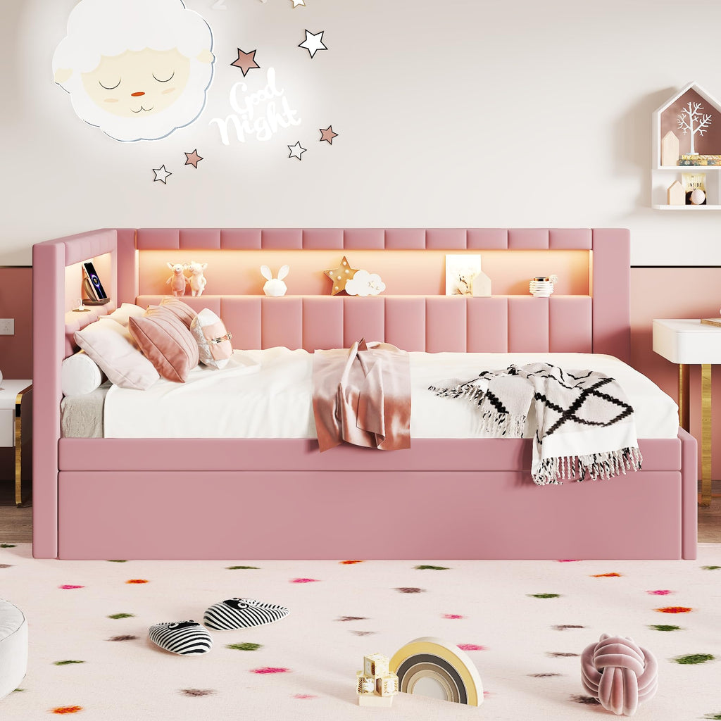 Pink Twin Size Daybed with Trundle B874989