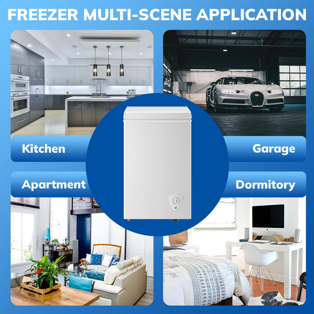 White 2.2 Cu Ft Chest Freezer with Storage Baskets C59023