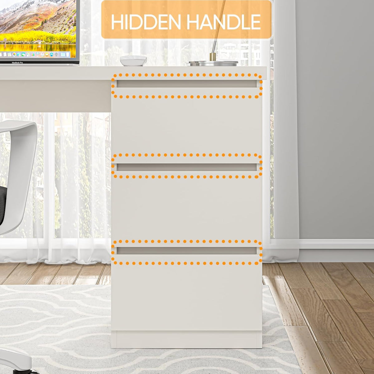 White Desk with Drawers D448507