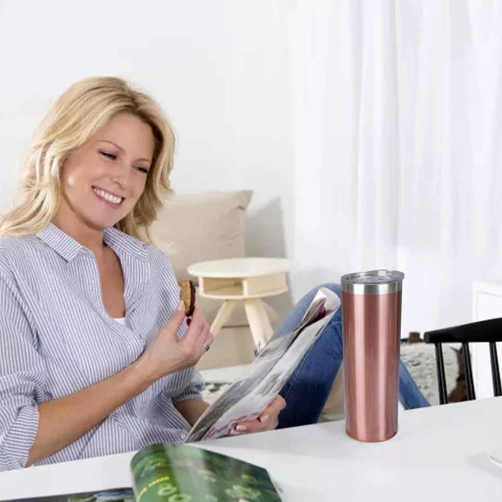 20 oz Stainless Steel Vacuum Insulated Tumbler with Lid and Straw C993359