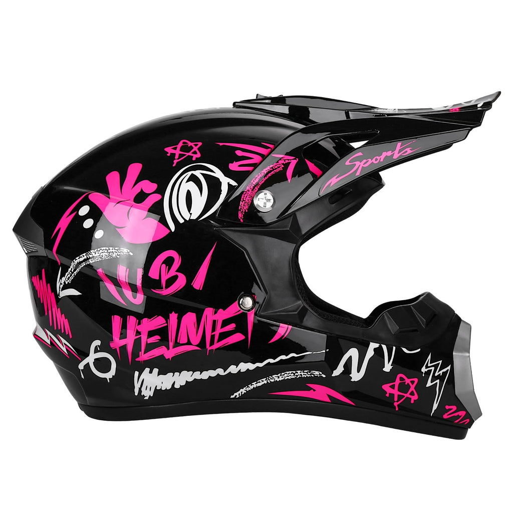 Youth Dirt Bike Helmet DOT Full Face Motocross 4-Piece Set A5223