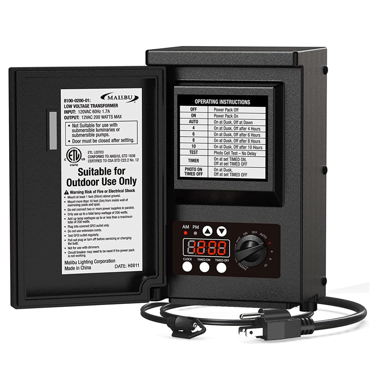 200W Low Voltage Transformer with Photo Sensor and Timer S16693