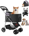 Foldable 4 Wheels Pet Stroller with Detachable Carrier F893411