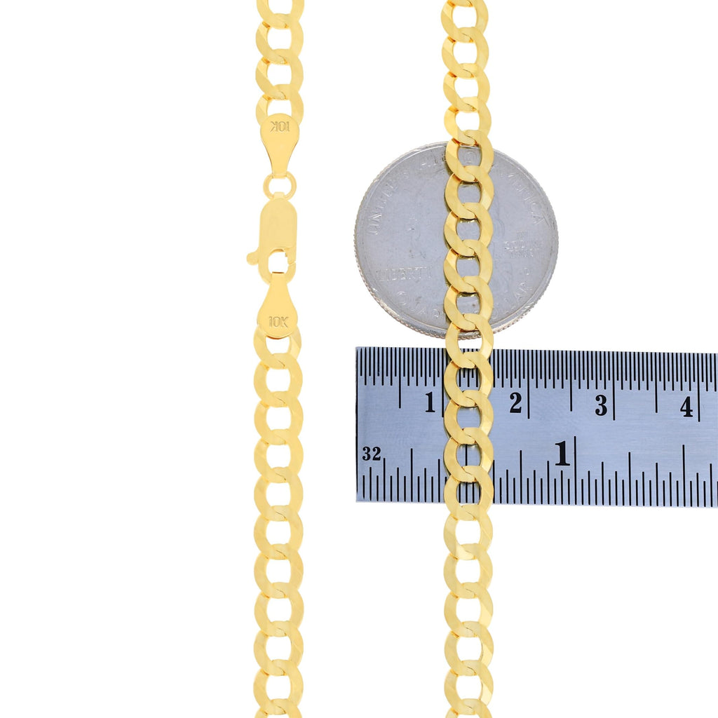 10k Yellow Gold Cuban Curb Link Chain Necklace E3907