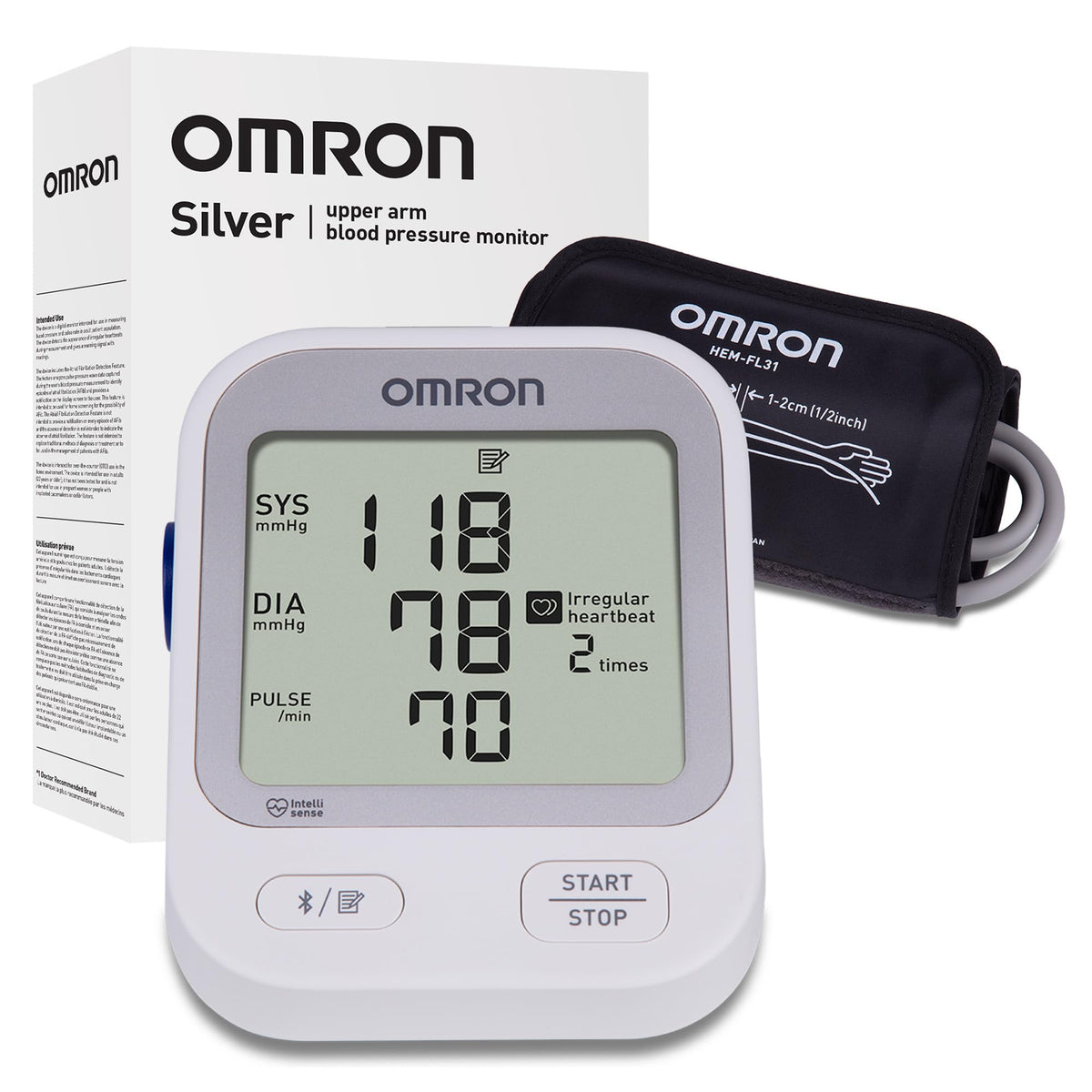 Silver Upper Arm Blood Pressure Monitor E75868
