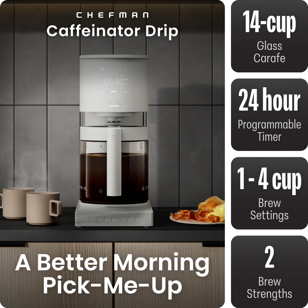 Programmable Drip Coffee Maker, 14-Cup Glass Carafe F205055