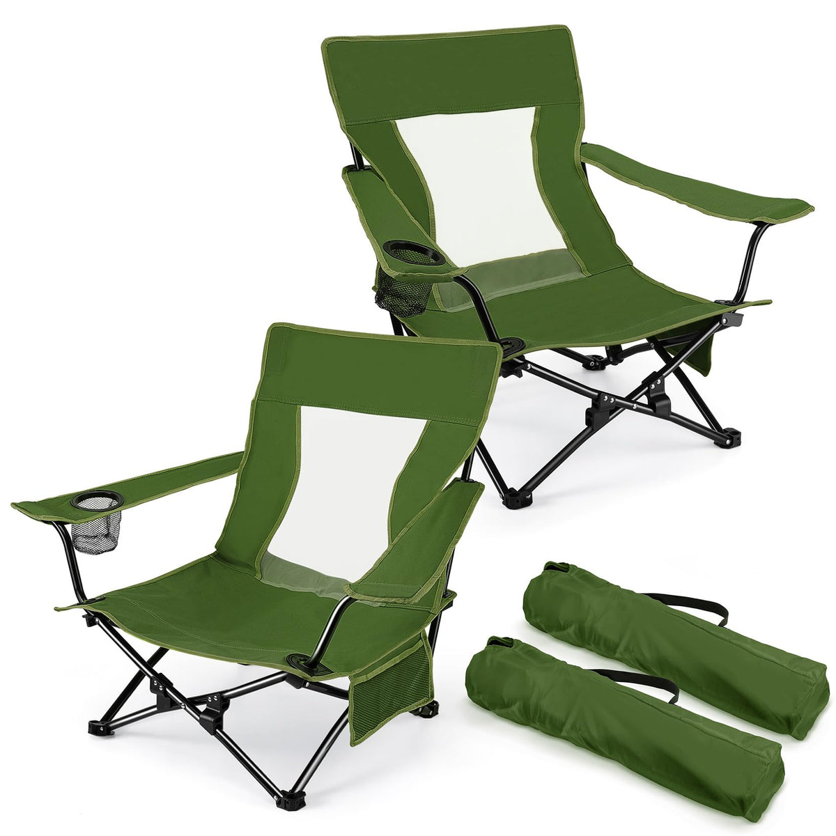Green Folding Camping Chair 2 Pack C874