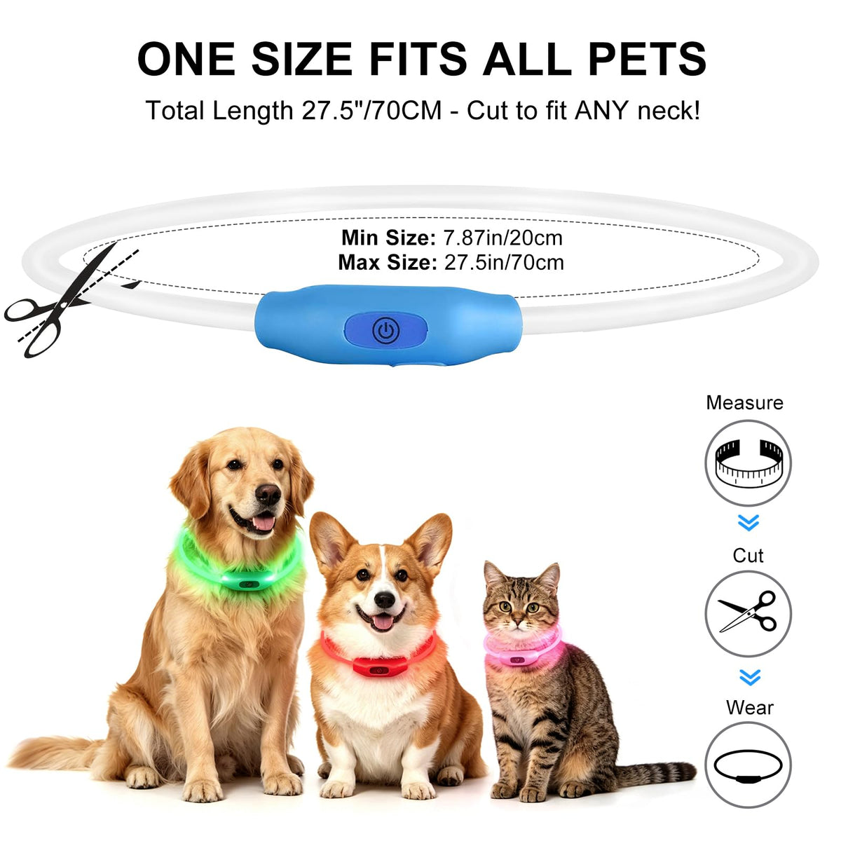 2-Pack Rechargeable LED Dog Collar Z3391