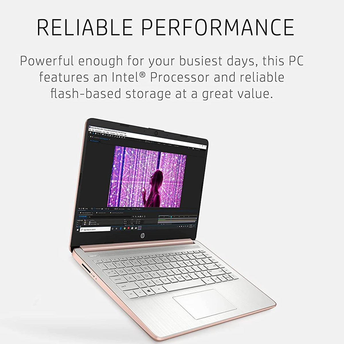 14'' HD Laptop Intel Celeron 4GB 64GB eMMC Pink Gold Y58968