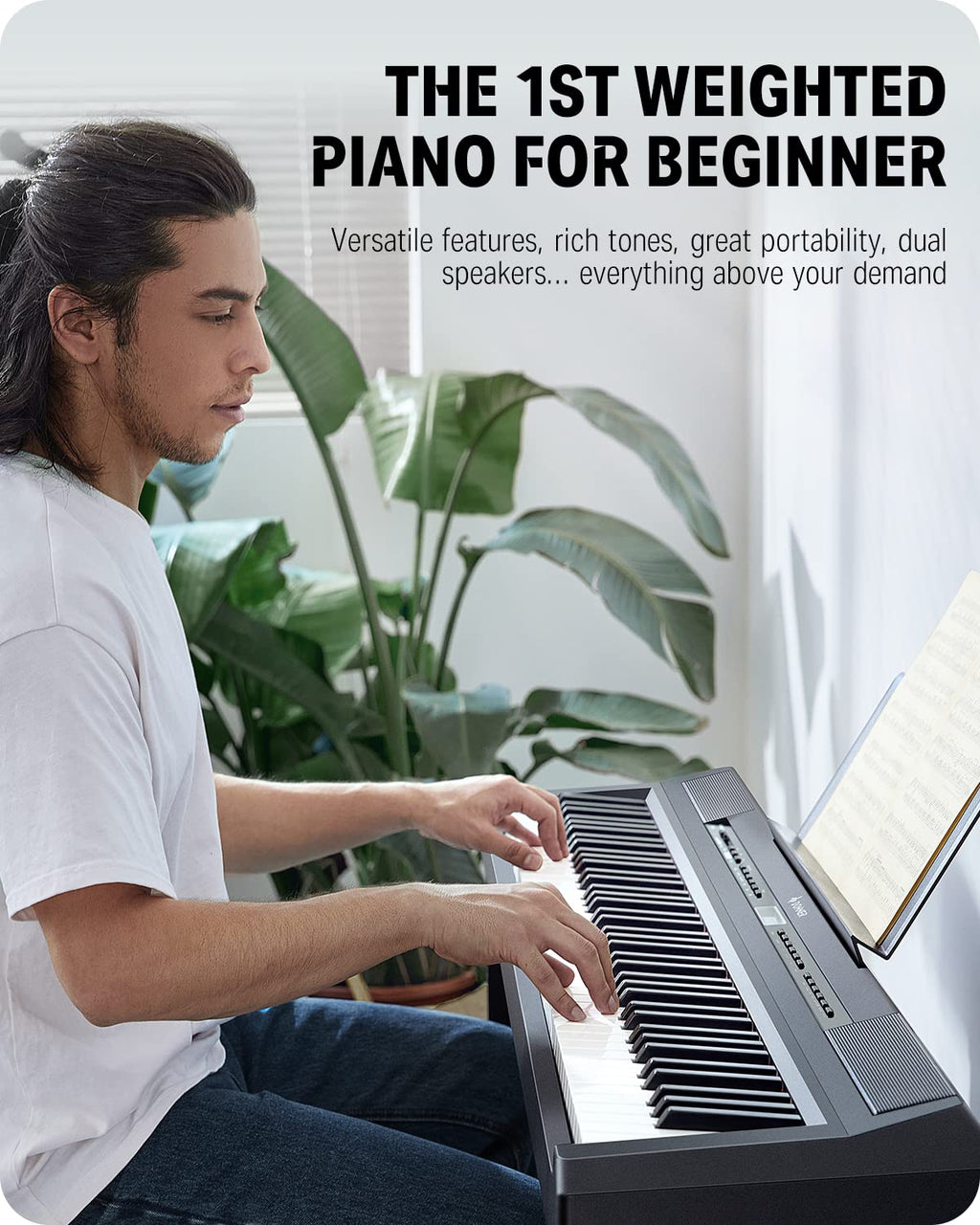 88 Key Weighted Digital Piano with Sustain Pedal M418
