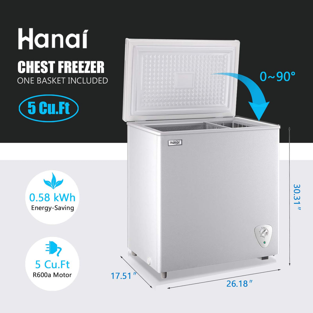 White 5.0 Cu.Ft Chest Freezer J843