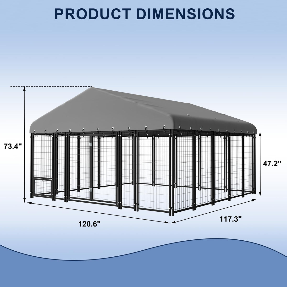 10X10FT Double Door Dog Kennel with Roof J738