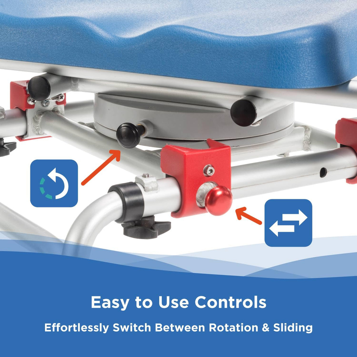 Rotating Transfer Bench with Padded Seat and Arms O750