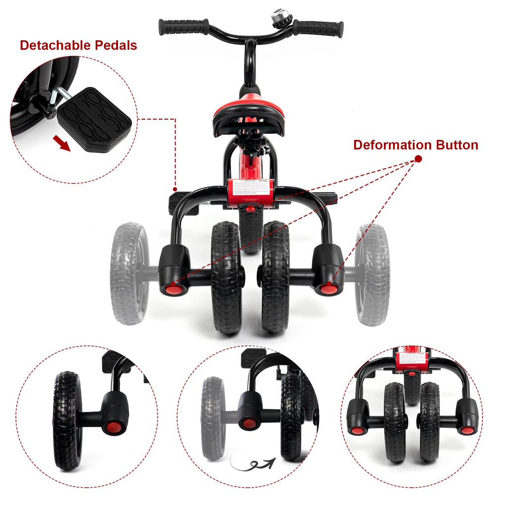 Tricycle for Toddlers 2-5 Years, 3 in 1 Folding Bike K24424