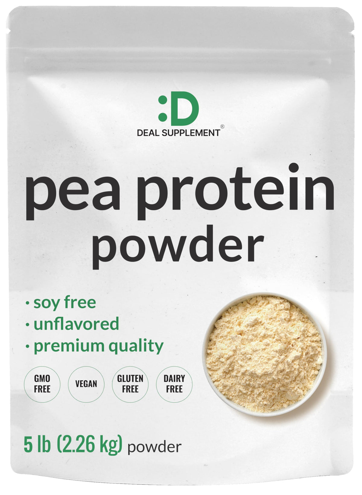 Unflavored Pea Protein Powder 5lbs Isolate Vegan Soy Free C71221