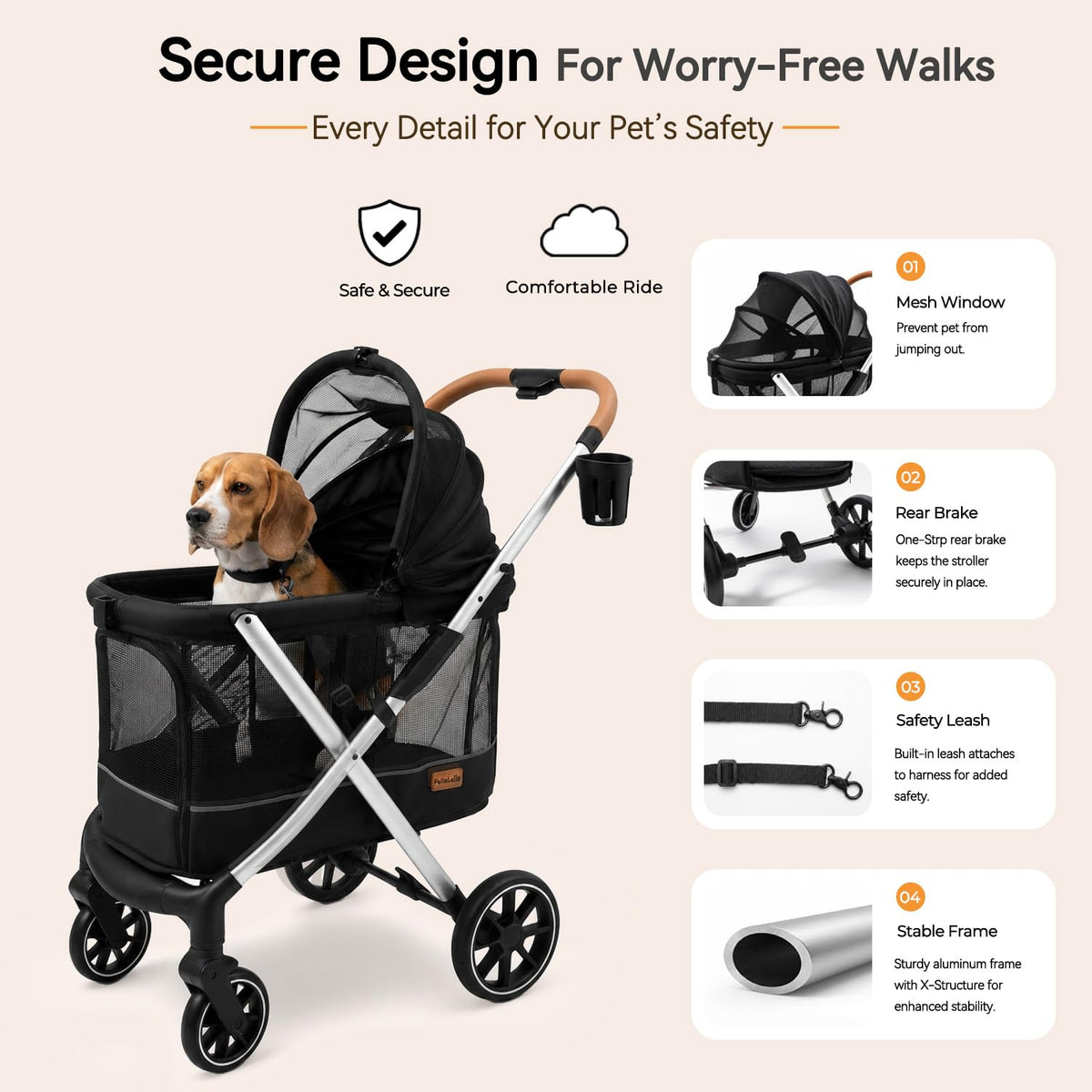 Lightweight Aluminum Dog Stroller A211194