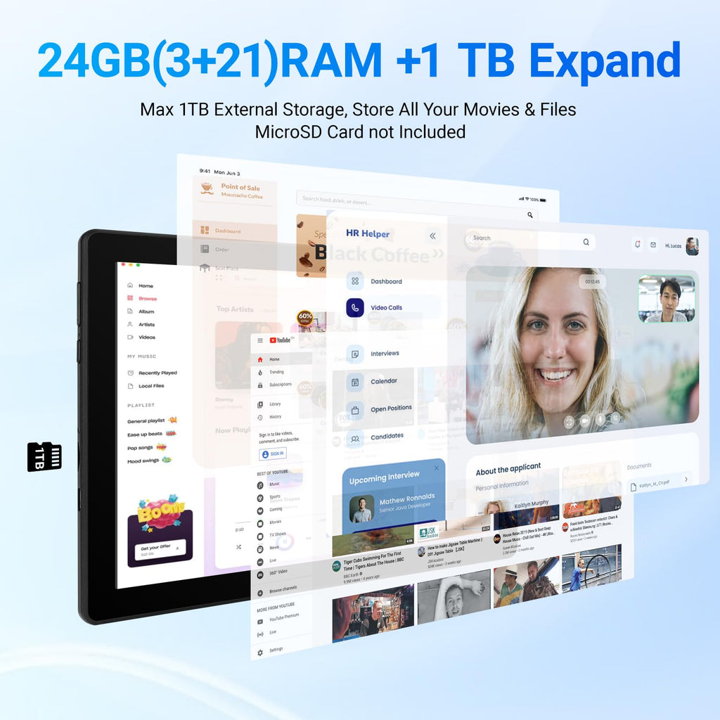 10.1" Android Tablet 24GB RAM 64GB ROM 6000mAh N2187
