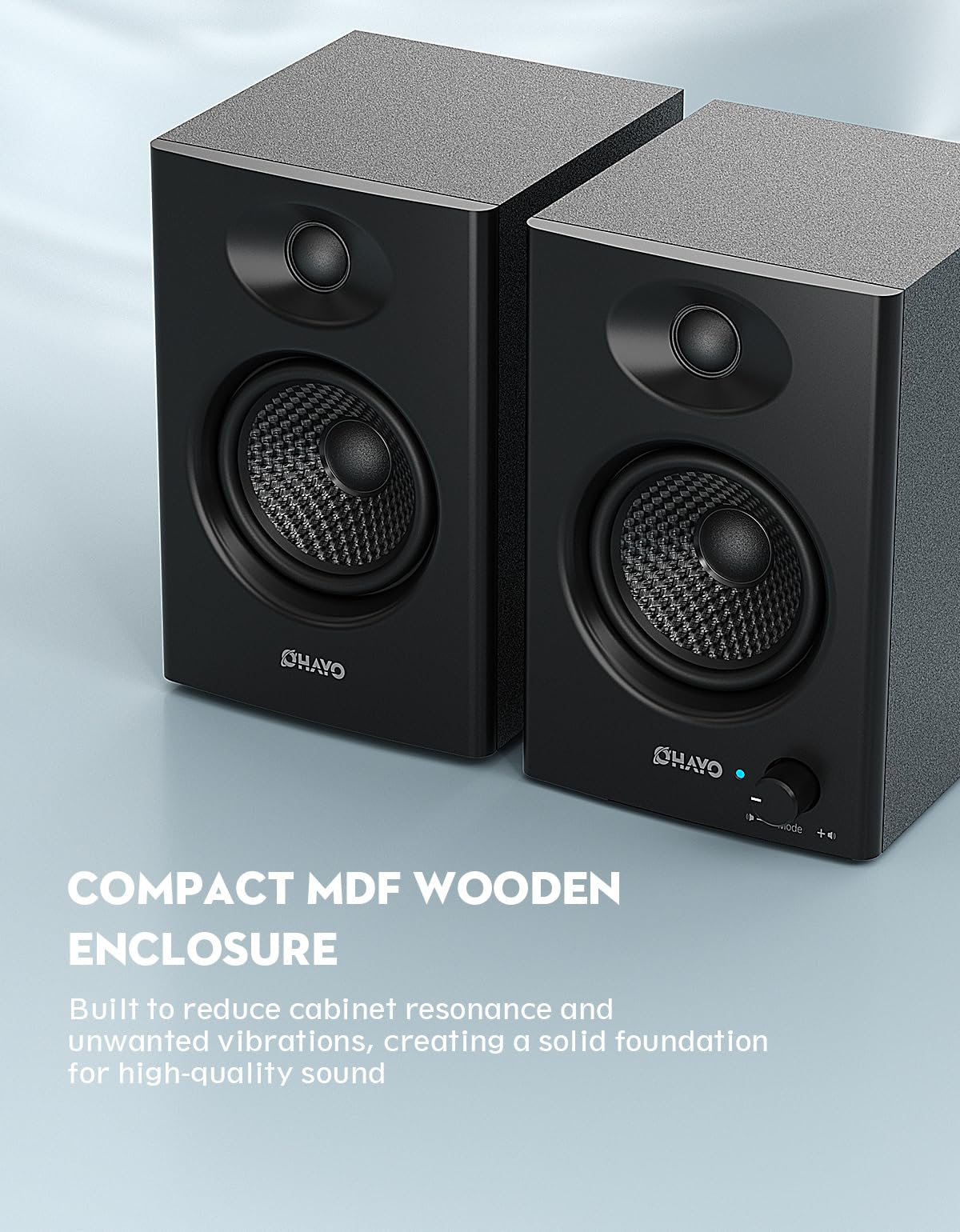 60W Bluetooth 5.3 Stereo 2.0 Computer Speakers 1 Pair Black F9018
