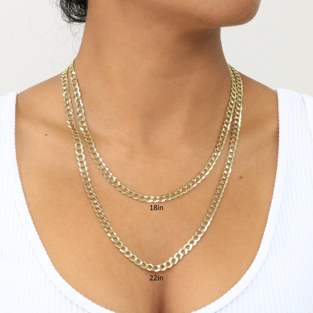 10k Yellow Gold Cuban Curb Link Chain Necklace E3907