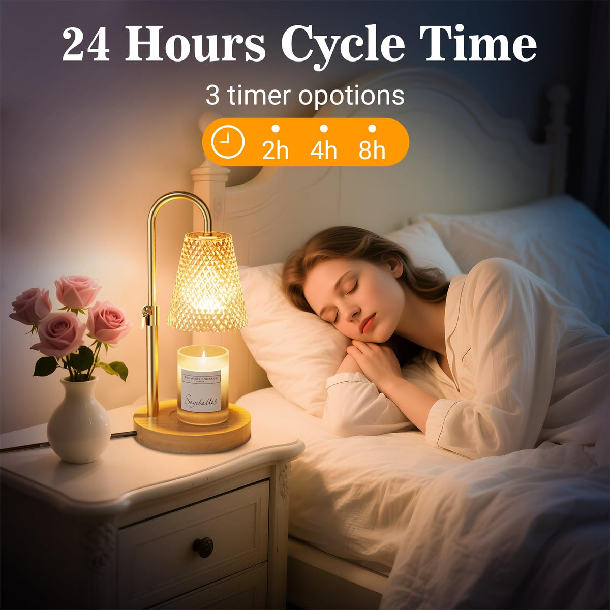 Adjustable Height Candle Warmer Lamp with Timer V902