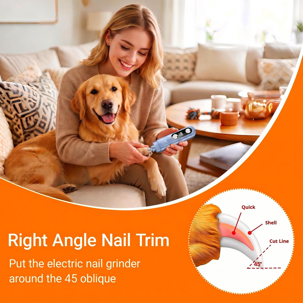 5-Speed Ultra Quiet Dog Nail Grinder with LED Light F312095