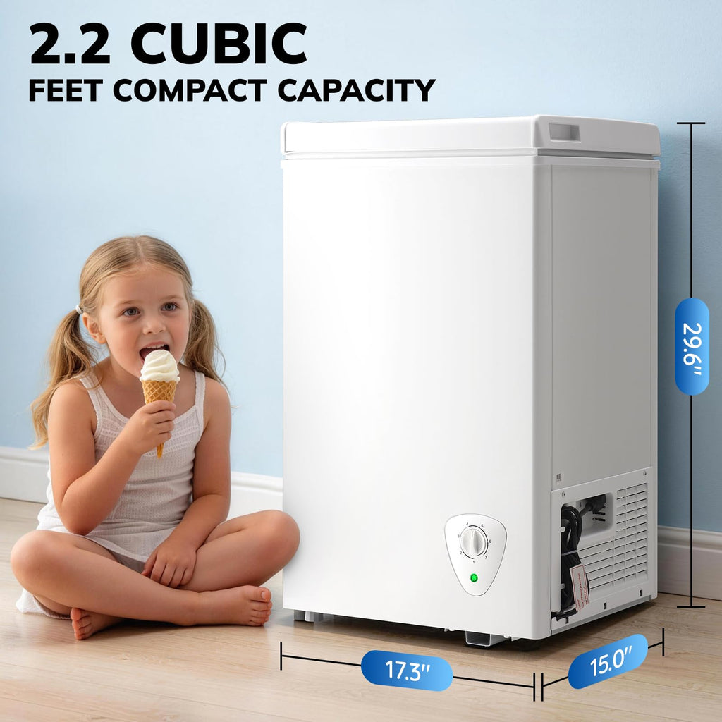 White 2.2 Cu Ft Chest Freezer with Storage Baskets C59023