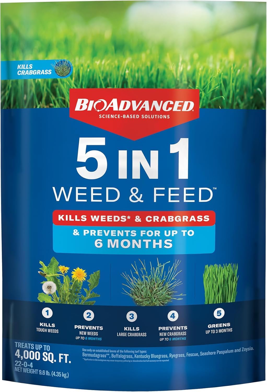 5-in-1 Weed and Feed Granules 9.6 lb Bag D38646