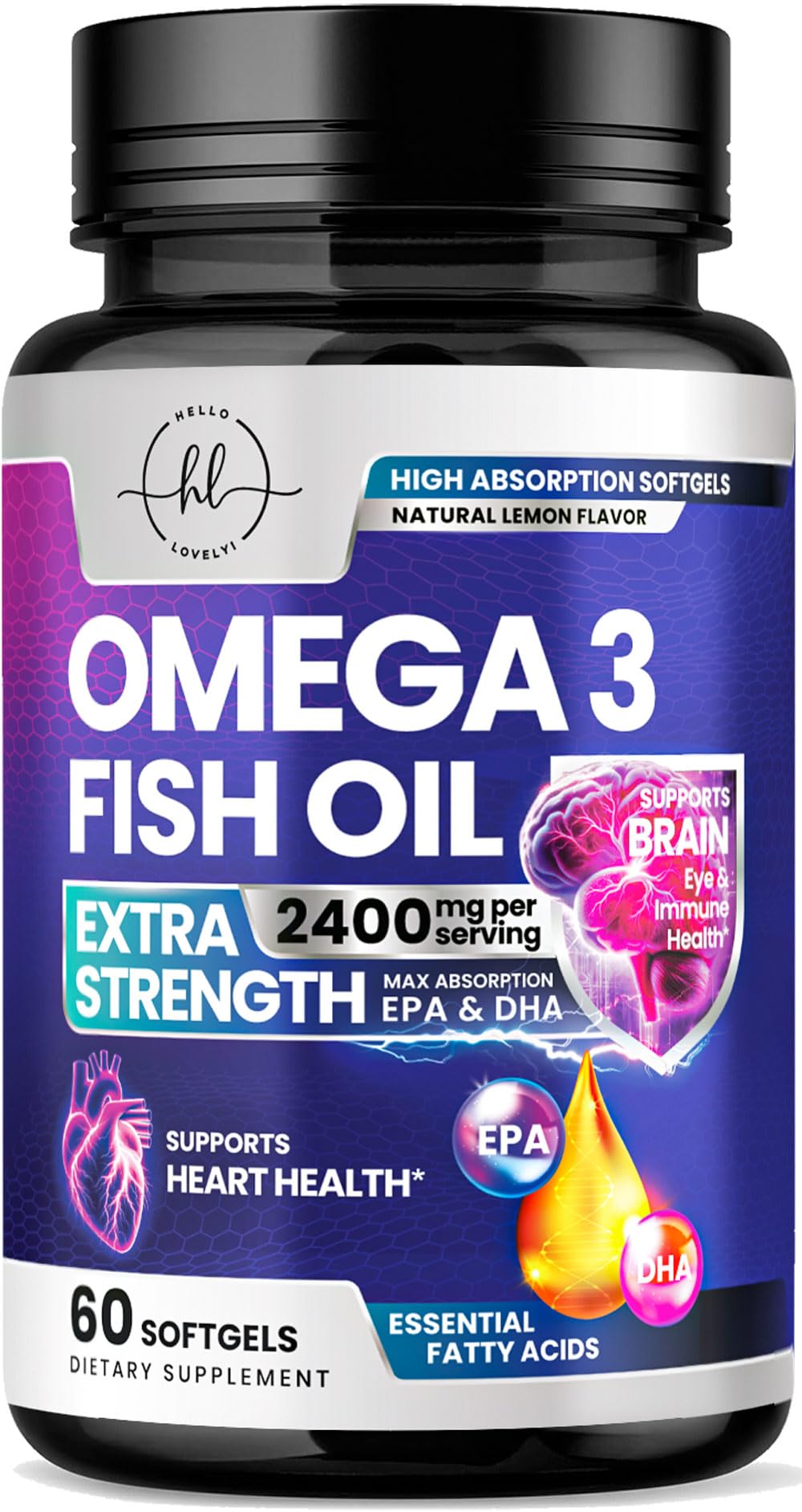 2400mg Omega 3 Fish Oil Softgels Q914